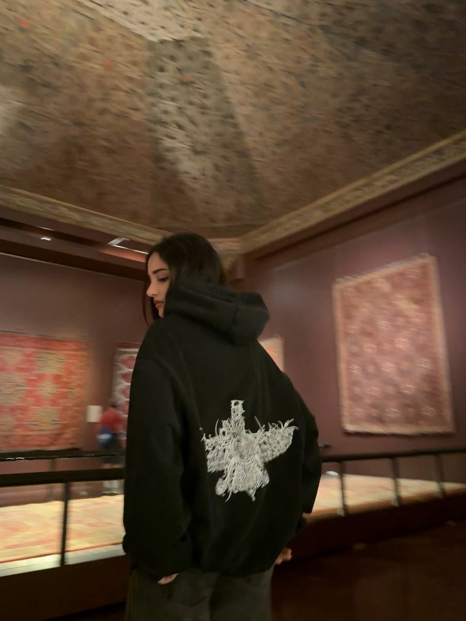 Unisex black Persian heritage hoodie with farvahar embroidery