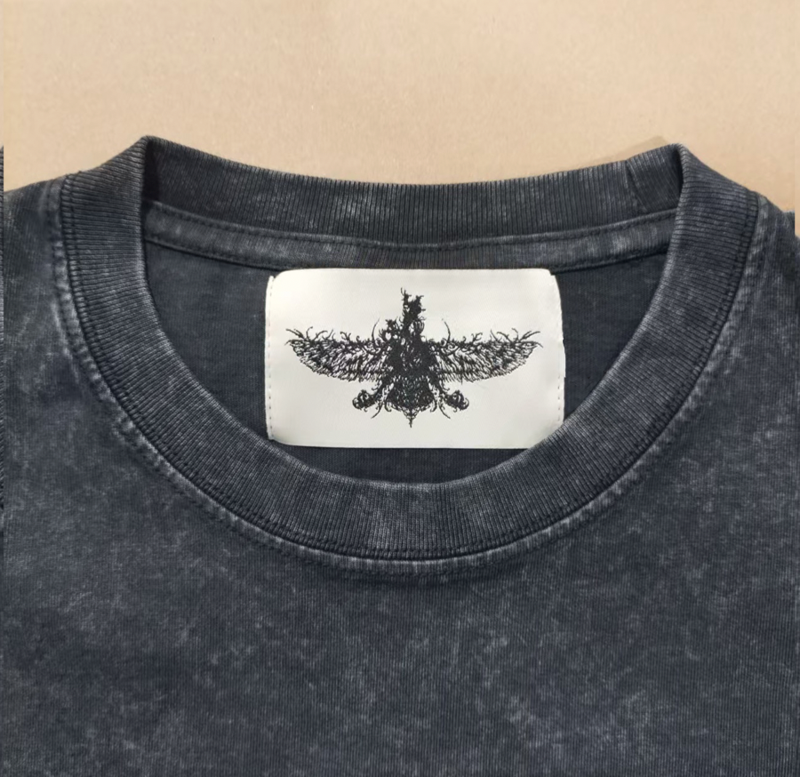 Luxury Farvahar tag detail on Persian streetwear T shirt