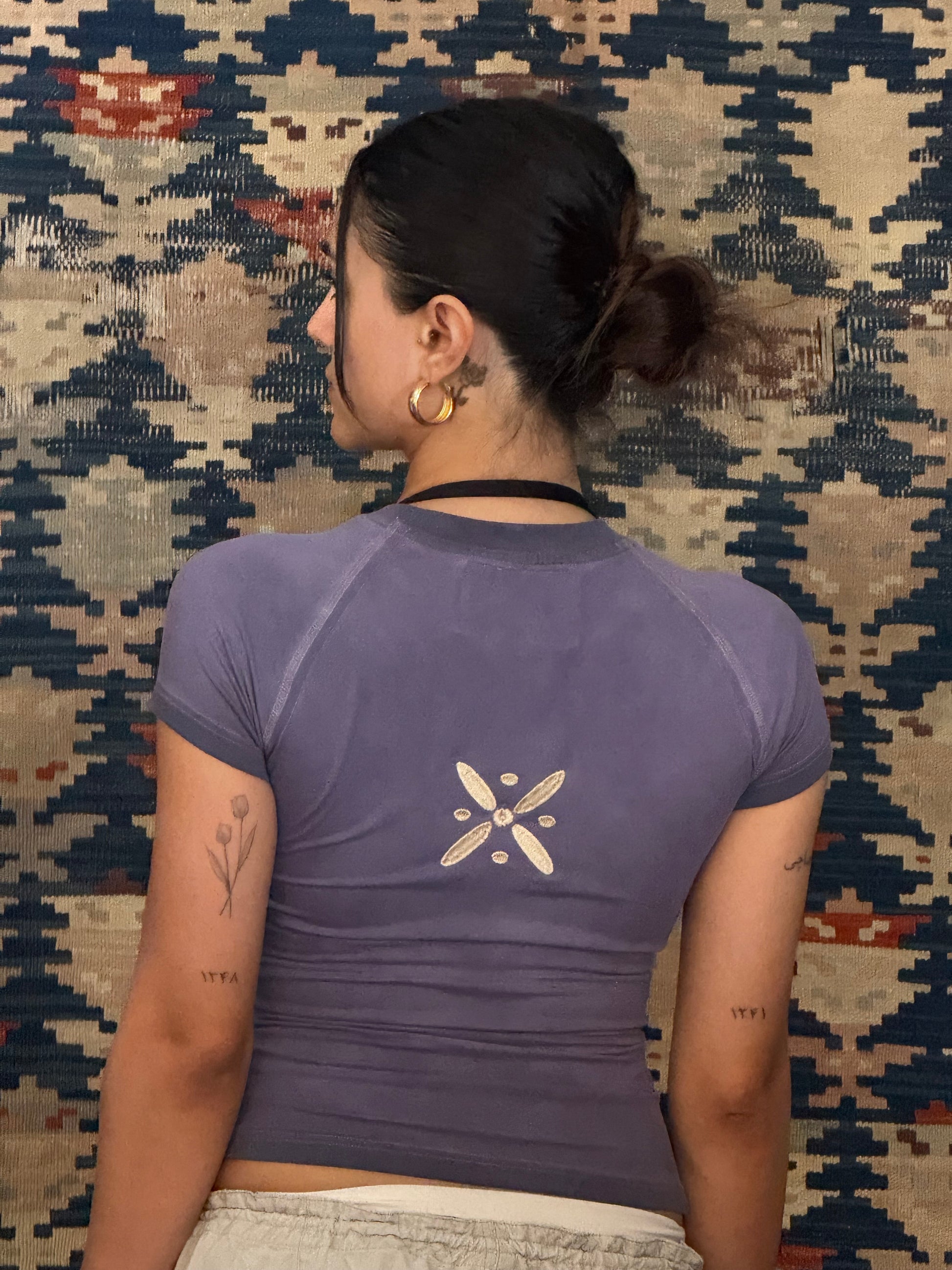 Kaviani women’s top with gold Standard of Kaveh embroidery