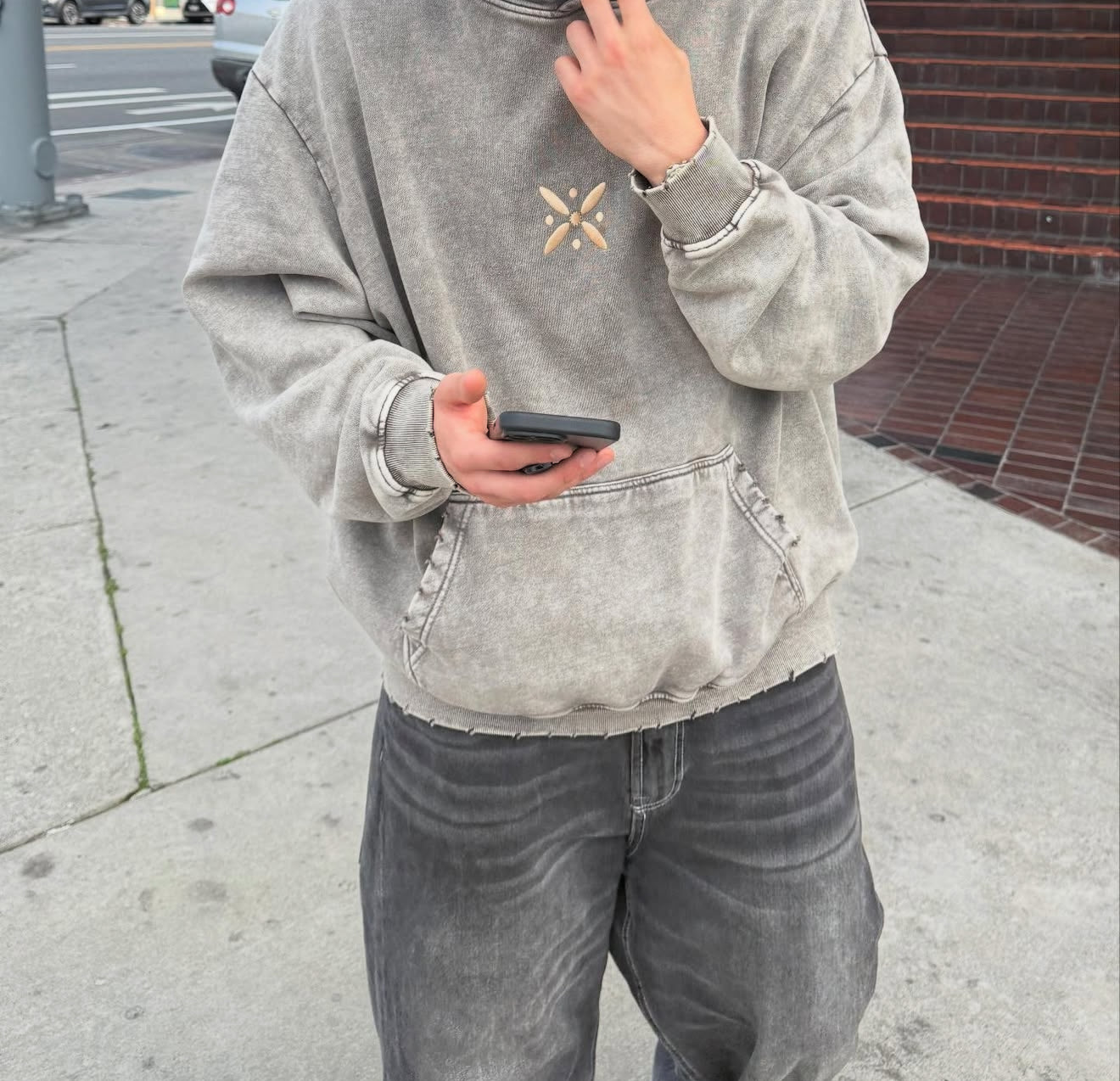 Persian streetwear grey hoodie by Xodafez