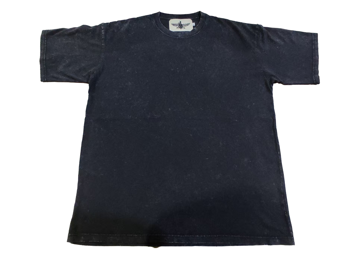 Black acid wash Farvahar T shirt by Xodafez front view
