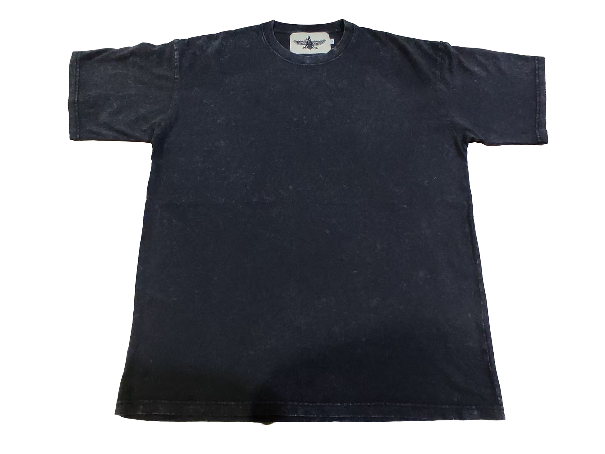 Black acid wash Farvahar T shirt by Xodafez front view