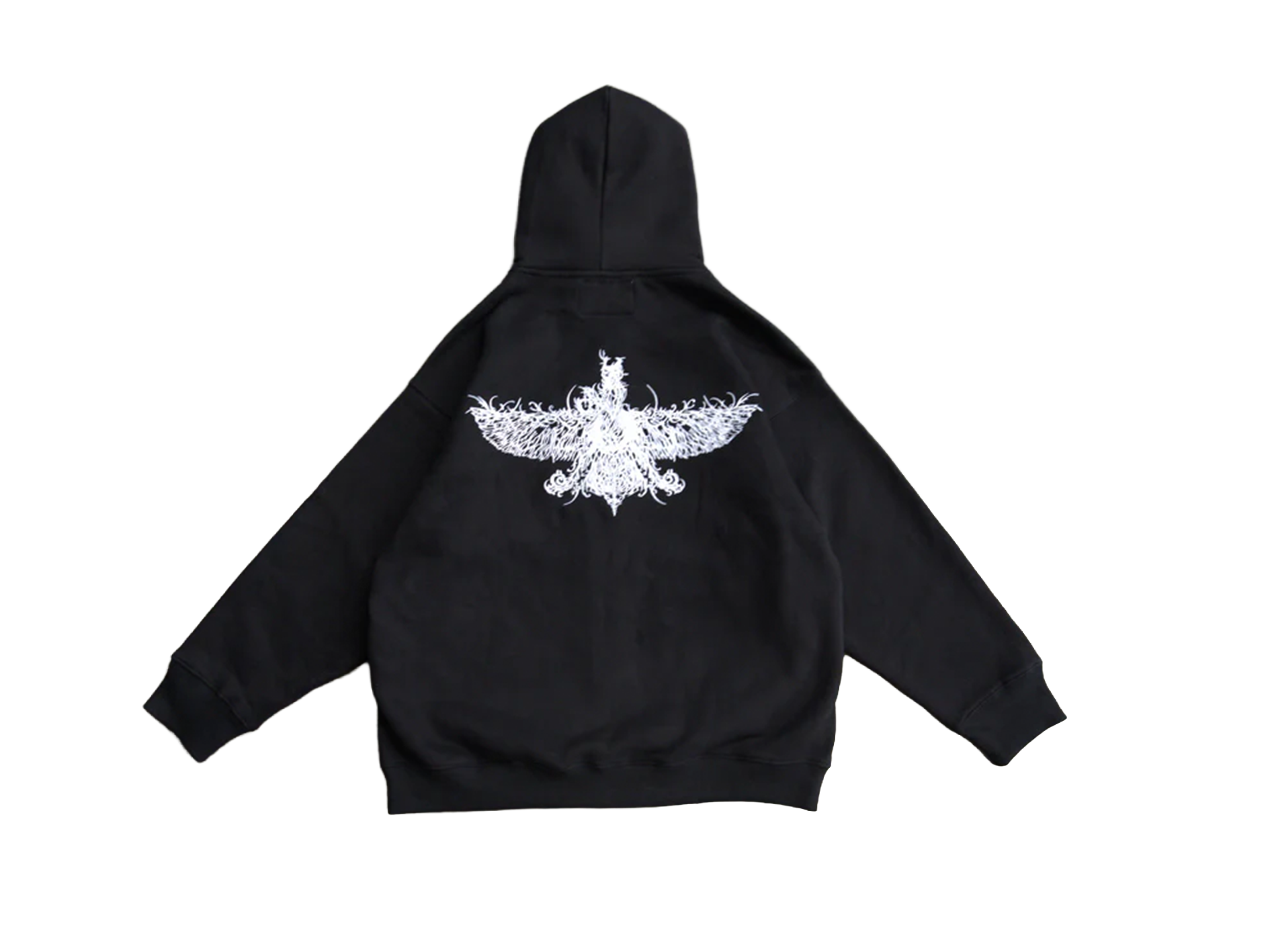 Luxury Farvahar embroidery on black zip up hoodie
