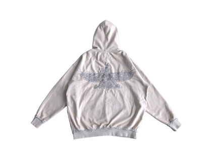 Farvahar embroidery on back of Persepolis hoodie