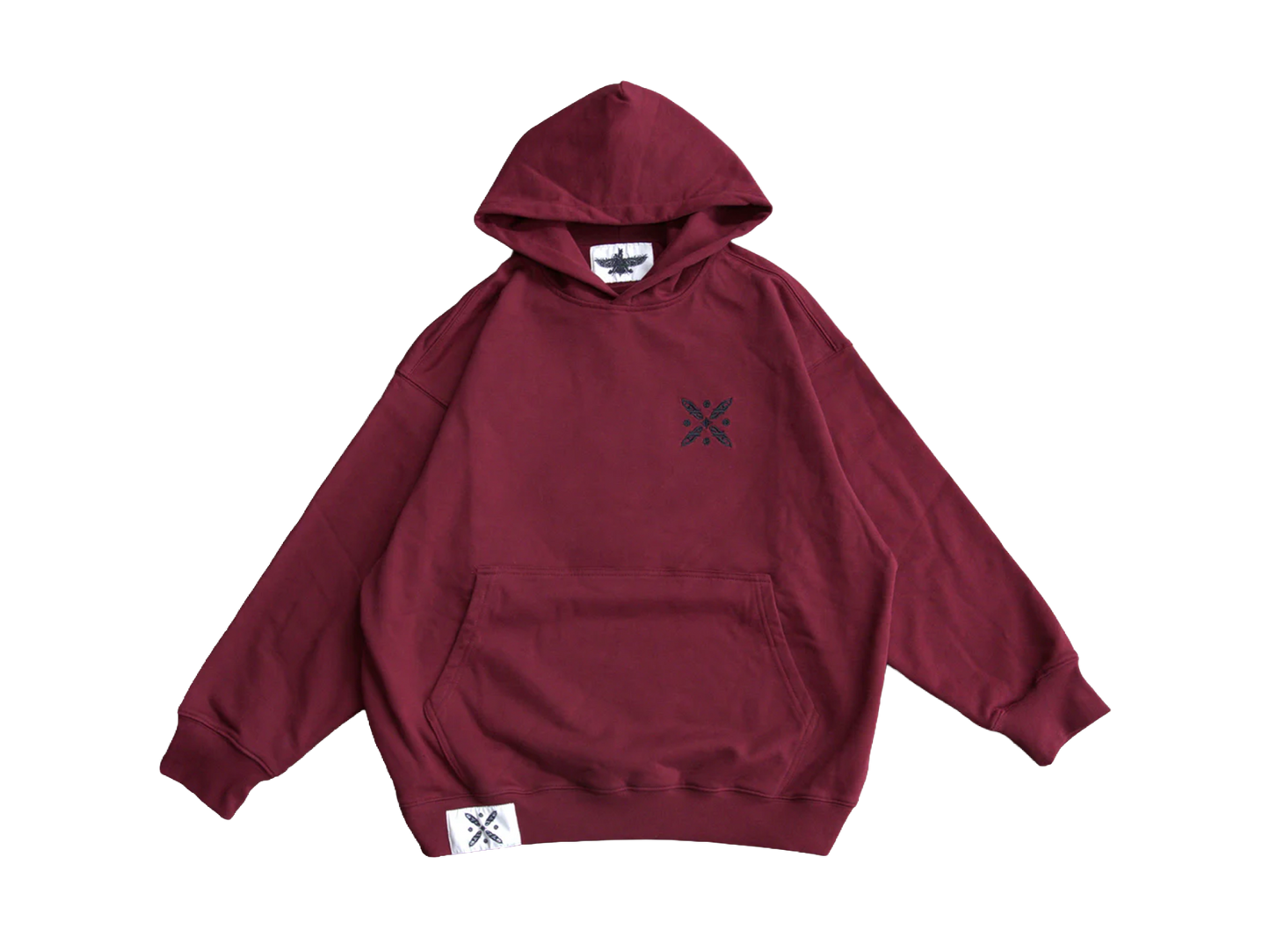 Persian red zoroastrian hoodie with embroidered Standard of Kaveh logo