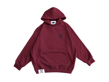 Persian red zoroastrian hoodie with embroidered Standard of Kaveh logo